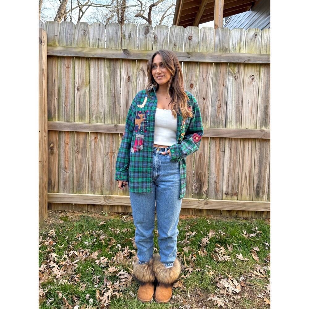 Eagle’s Eye Holiday Patchwork Flannel (Vintage) - Picture 6 of 9